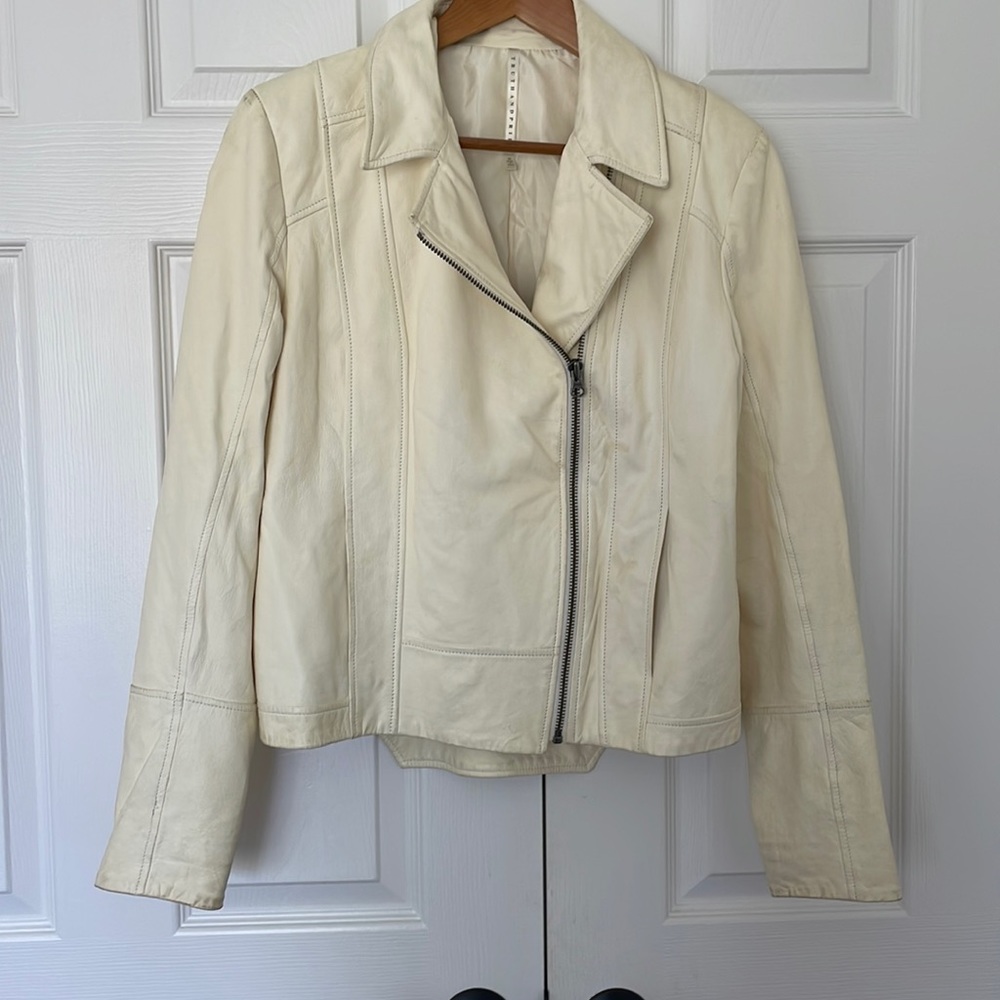 Cream leather jacket